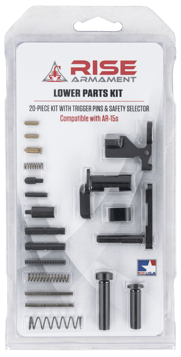 Rise Armament 12003 Lower Parts Kit (No Fire Control Group) Black for AR-15
