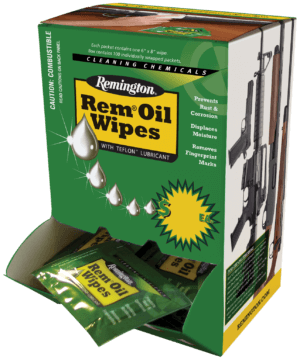 Remington Accessories 18471 Rem Oil  Cleans  Lubricates  Protects Single Pack Wipes 300 Per Box