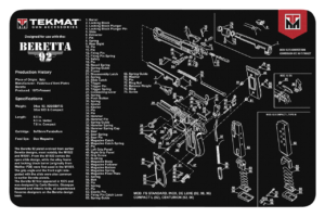 TekMat TEKR17CZ75 CZ 75 Original Mat Black/White Rubber 17″ Long 11″ x 17″ CZ-75 Parts Diagram Illustration