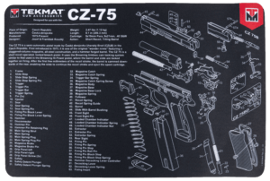 TekMat TEKR17BER92 Beretta 92 Original Mat Black/White Rubber 17″ Long 11″ x 17″ Beretta 92 Parts Diagram Illustration