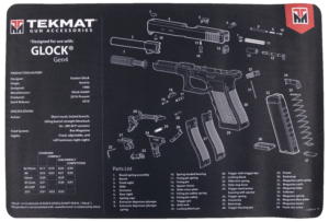 TekMat TEKR17GLOCKCA Glock 3D Cutaway Cleaning Mat Multi Color Rubber 17″ Long