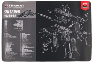 TekMat TEKR17SIGP238  Black/Gray Rubber 17″ Long 11″ x 17″ Sig P238 Parts Diagram Illustration