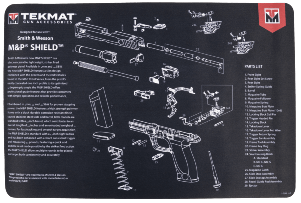 TekMat TEKR17SWMPSHIELD   S&W M&P Shield Parts Diagram 11 x 17″”
