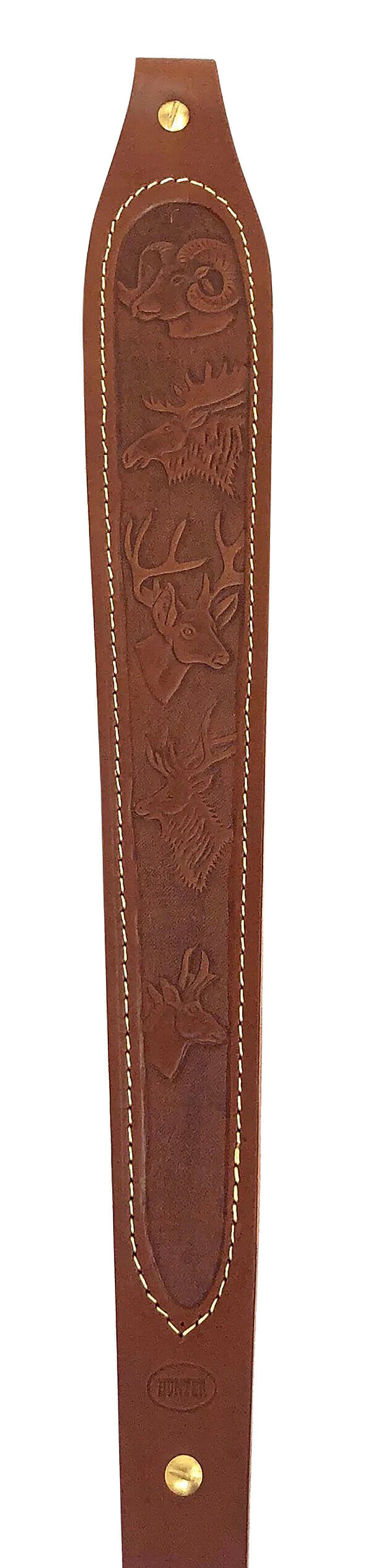 Hunter Company 027-148 Cobra Padded Chestnut Tan Leather/Suede with Safari Species Design