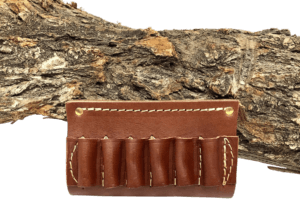 Hunter Company 0650 Cartridge Belt Slide Chestnut Tan Leather 45 Cal Capacity 6rd Belt Slide Mount 2″ Belt