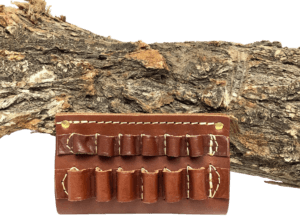 Hunter Company 0675 Cartridge Belt Slide Chestnut Tan Leather 375 Cal Capacity 6rd Belt Slide Mount 2″ Belt