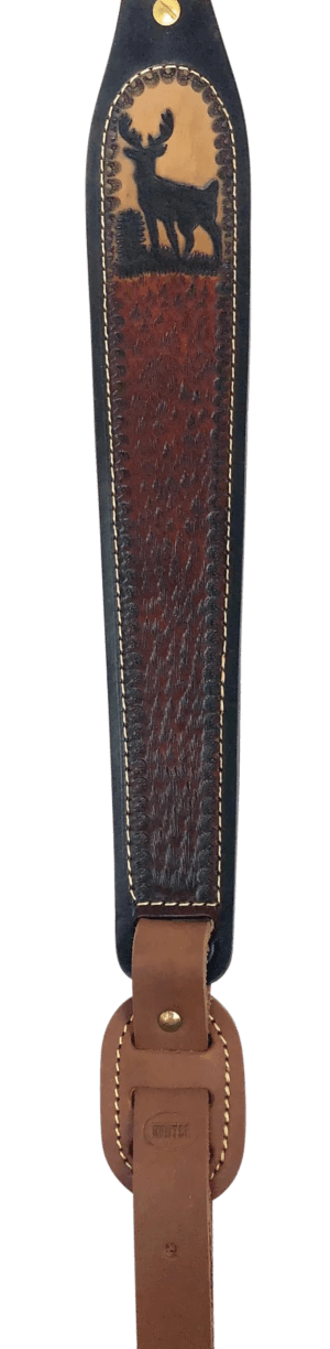 Hunter Company 065-532 Flowered Brown Leather/Suede with Flower Design Two-Point Shotgun