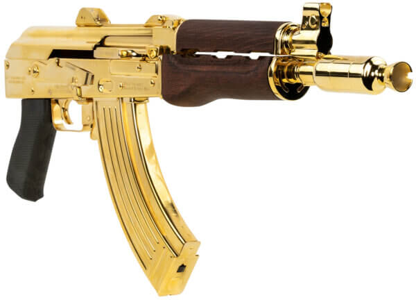 Zastava Arms Usa ZP92762SRGL ZPAP92 7.62x39mm 30+1 10″ 24K Gold Plated/ Cold HammerForged/ Chrome Lined Barrel Steel 24K Gold Plated Receiver Serbian Red Wood Grips