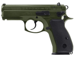 CZ-USA 91198 P-01  9mm Luger 15+1  3.75 Steel Barrel OD Green Serrated Steel Slide OD Green Aluminum Frame w/Beavertail Black Rubber Grip Right Hand”