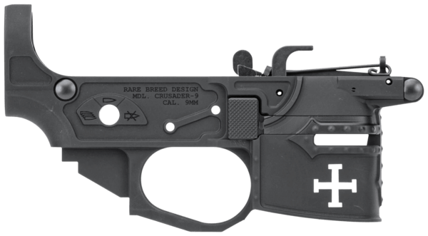 Spikes Tactical STLB960 Rare Breed Crusader 9mm Luger Black Anodized Aluminum for AR-Platform