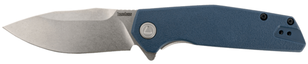 Kershaw 2036 Lucid  3.20″ Folding Clip Point Plain Stonewashed 8Cr13MoV SS Blade/Blue/Stonewashed Glass Filled Nylon/SS Handle Includes Pocket Clip