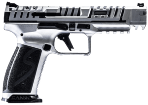 Canik HG7010CN SFx Rival-S Full Size Frame 9mm Luger 18+1  5 Stainless Steel Barrel  Chrome Optic Ready/Serrated w/Ports Steel Slide  Chrome w/Black Controls Steel Frame w/Picatinny Rail  Ambidextrous”