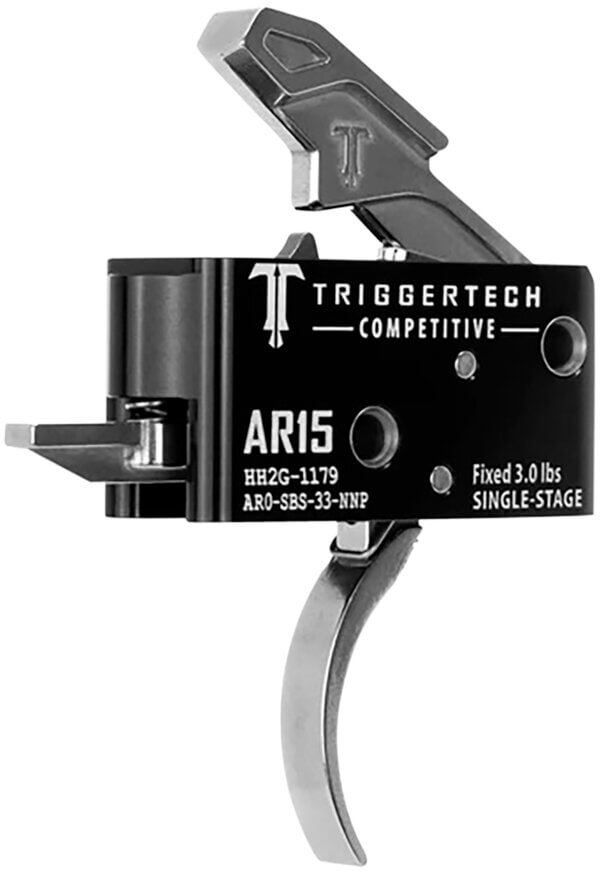 TriggerTech AR0SBS33NNP Competitive Stainless Pro Curved Single-Stage 3 lbs Fixed for AR-15