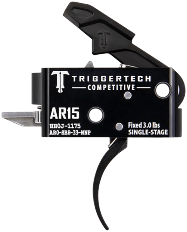TriggerTech AR0SBB33NNP Competitive Pro Curved Single-Stage 3 lbs Fixed for AR-15
