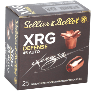 Sellier & Bellot SB45XA XRG Defense 45 ACP 165 gr Solid Copper Hollow Point 25rd Box