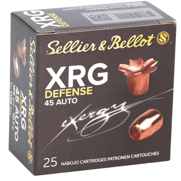 Sellier & Bellot SB45XA XRG Defense 45 ACP 165 gr Solid Copper Hollow Point 25rd Box