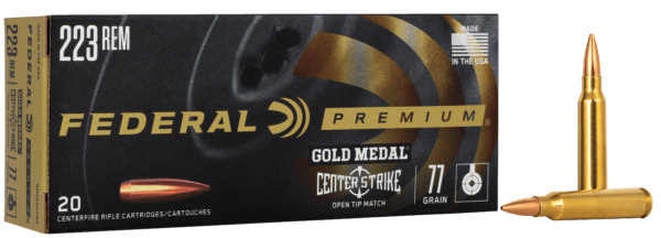 Federal GM223OTM3 Federal Premium Gold Medal 223 Rem 77 gr 20rd Box