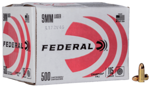 Federal C9115A250 Champion Training 9mm Luger 115 gr Full Metal Jacket (FMJ) 250rd Box