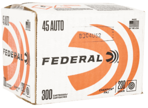 Federal C45230A300 Champion Training  45 ACP 230 gr Full Metal Jacket 300rd Box