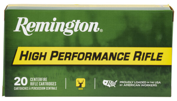 Remington Ammunition R21473 High Performance Rifle 308 Win Pointed Soft Point Boat-Tail (PSPBT) 20rd Box