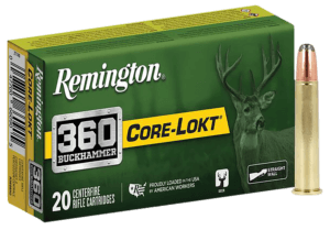 Remington Ammunition R27742 Core-Lokt Hunting 360 Buckhammer 180 gr Soft Point Core-Lokt (SPCL) 20rd Box