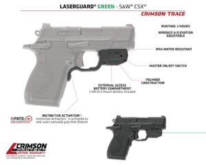 Crimson Trace 013000173 LG-Laserguard CSX Green  Black Smith & Wesson