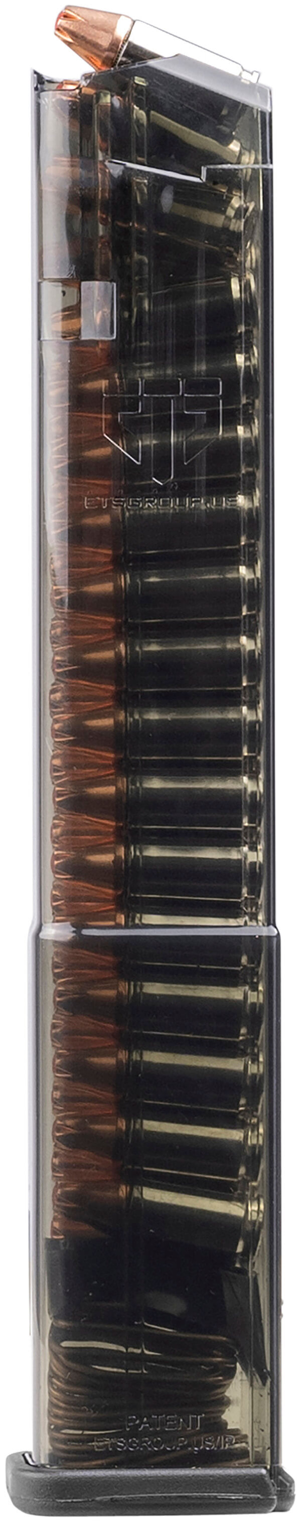 ETS Group SMKGLK17 Pistol Mags 17rd Standard 9mm Compatible w/Glock 18/19/19X/26/34/45 Smoke Polymer