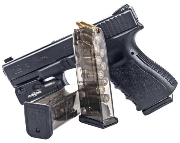 ETS Group SMKGLK1910 Pistol Mags 10rd Limited 9mm Luger Compatible w/ Glock 19 Compatible w/ Glock 26 Smoke Polymer
