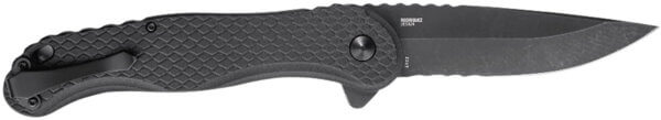 CRKT 2267 TACO 4.22″ Folding Part Serrated Black Stonewashed 4116 SS Blade/Black Textured GRN Handle Includes Pocket Clip