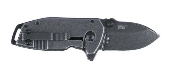 CRKT 2485K SQUID #405 Compact Folding Plain Stonewashed 8Cr13MoV SS Blade  Stainless Steel Handle  Includes Pocket Clip