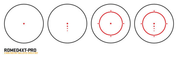 Sig Sauer Electro-Optics SOR44001 Romeo4XT-Pro  Black 1x20mm 2 MOA Red Ballistic Circle Dot Multi Reticle