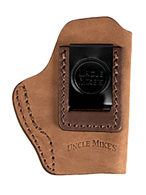 Uncle Mikes-leather(1791) UMIWB1MBLR Inside the Waistband Holster IWB Size 01 Matte Black Leather Belt Clip Fits Walther PPK Right Hand
