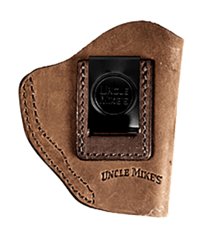 Uncle Mikes-leather(1791) UMIWB3BRWR Inside the Waistband IWB Size 03 Brown Leather Belt Clip Fits Glock 42/43 Right Hand
