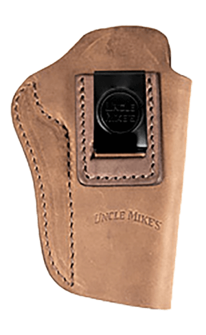 Uncle Mikes-leather(1791) UMIWB6BRWR Inside the Waistband Holster IWB Size 06 Brown Leather Belt Clip Fits 1911 5″ Right Hand