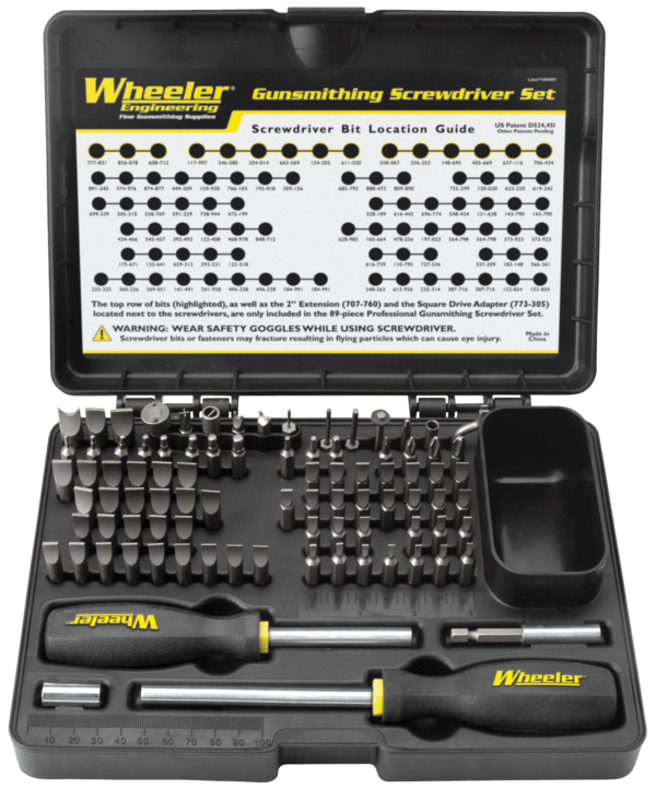 Wheeler 4001008 Pro Gunsmithing Screwdriver Set Black 89 Pieces