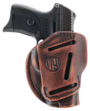 1791 Gunleather 3WH2VTGA 3-Way IWB/OWB Size 02 Vintage Leather Belt Loop Fits Ruger LCP Fits S&W Bodyguard Fits Glock 42 Ambidextrous Hand