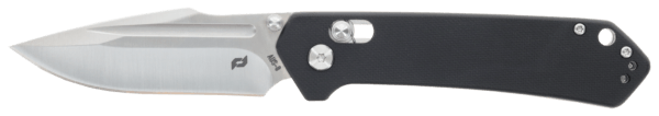 Schrade 1182620 Divergent 3.06″ Folding Modified Drop Point Plain Satin AUS-8A SS Blade 4.31″ Black G10 Handle