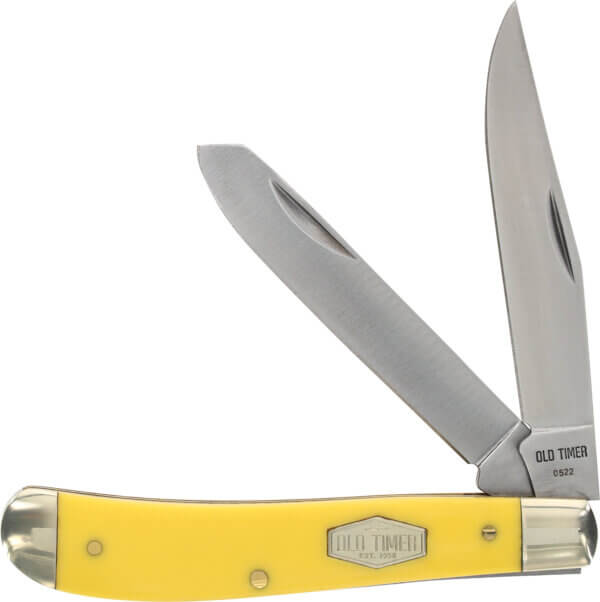 Old Timer 1180011 Gunstock Trapper 3″ Plain Stainless Steel Blade Yellow