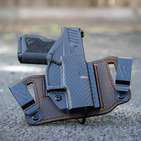Versacarry INS201G43 Insurgent Deluxe IWB/OWB Brown Polymer Belt Clip Fits Glock 43 Right Hand