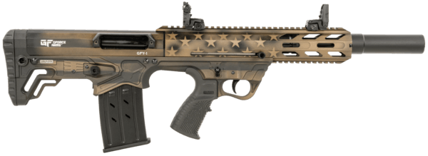 Gforce Arms GFY1USBNZ GFY-1  12 Gauge 3 5+1 18.50″  Burnt Bronze American Flag  Bullpup with Pistol Grip Stock  Picatinny Rail with Flip Up Sights”