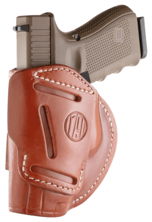 1791 Gunleather 4WH6SBLR 4-Way IWB/OWB Size 06 Black Leather Belt Clip Compatible w/ Springfield XDM/Glock 20 Ambidextrous