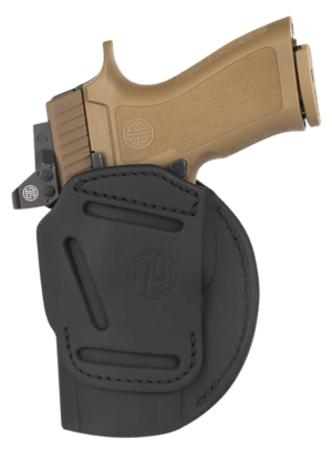 1791 Gunleather 4WH6SBLR 4-Way IWB/OWB Size 06 Black Leather Belt Clip Compatible w/ Springfield XDM/Glock 20 Ambidextrous