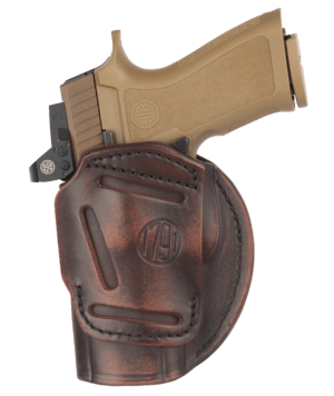 1791 Gunleather 4WH6VTGR 4-Way IWB/OWB Size 06 Black Leather Belt Clip Compatible w/Glock 21/Walther PDP Ambidextrous