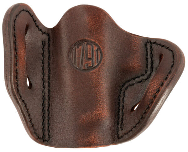 1791 Gunleather ORBHCMAXVTGR BHC MAX Optic Ready OWB Size Compact Vintage Leather Belt Slide Compatible w/Sig P365 XL/Glock 48 Right Hand