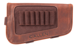 Allen 8519 Westcliff Buttstock Cartridge Carrier 7rd Capacity Leather Rifle Buttstock Mount Features Raised Cheek Piece