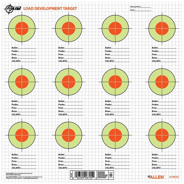 Allen 15616 EZ-Aim  13.5 x 13.5 Fluorescent Green & Orange/White 25 Pack