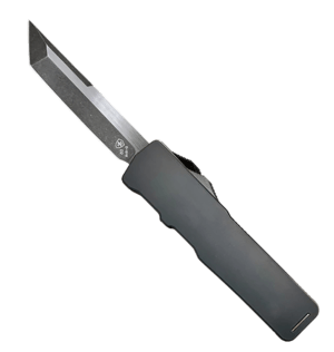 Templar Knife XSBR221 Excalibur Small 3″ OTF Tanto Plain Black Oxide Stonewashed Powder Coated D2 Steel Blade/4.50″ Black Aluminum/Rubber Handle Includes Pocket Clip