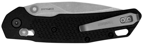 Kershaw 2037 Heist Mid-Size 3.20″ Folding Clip Point Plain Stonewashed D2 Steel Blade/Gray Textured Glass-Filled Nylon Handle Includes Pocket Clip