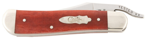 Case 11322 RussLock 2.70″ Folding Clip Point Plain Mirror Polished Tru-Sharp SS Blade/ Smooth Red Bone Handle