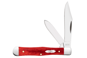 Case 11325 Swell Center Jack Small 1.73″/2.30″ Folding Clip/Pen Plain Mirror Polished Tru-Sharp SS Blade/Smooth Red Bone Handle